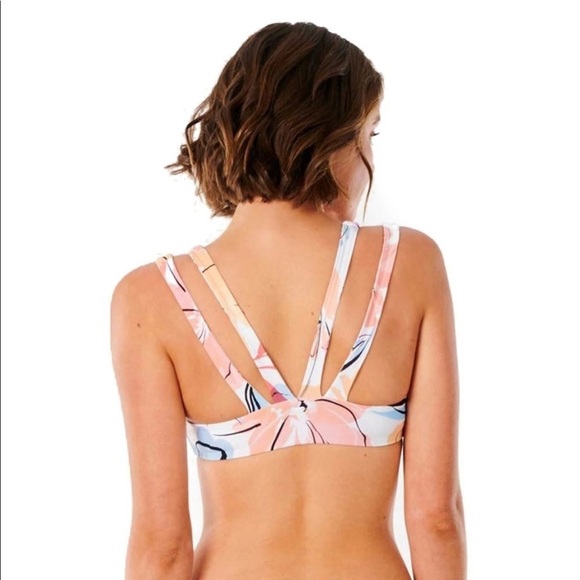 ☀️RIP CURL☀️ BLOSSOM REVERSIBLE CROP BLOSSOM TIE SIDE CHEEKY BIKINI SET - Picture 8 of 16